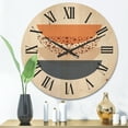 thumbnail image 2 of Designart 'Abstract Moon and Sun Geometrics In Blue & Orange' Modern Wood Wall Clock, 2 of 5