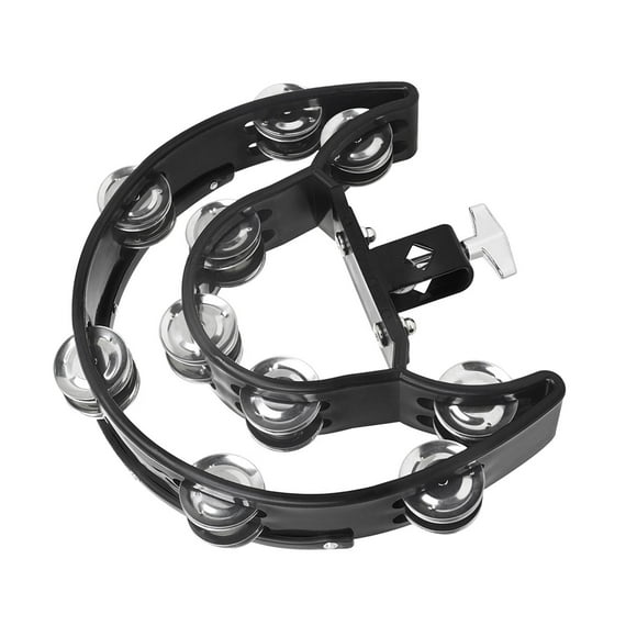 Bunblic Cymbal Hi Hat Tambourine Stainless Steel Shaker Metal Multifunctional Hand Held Percussion Accessories for Ensemble KTV Party