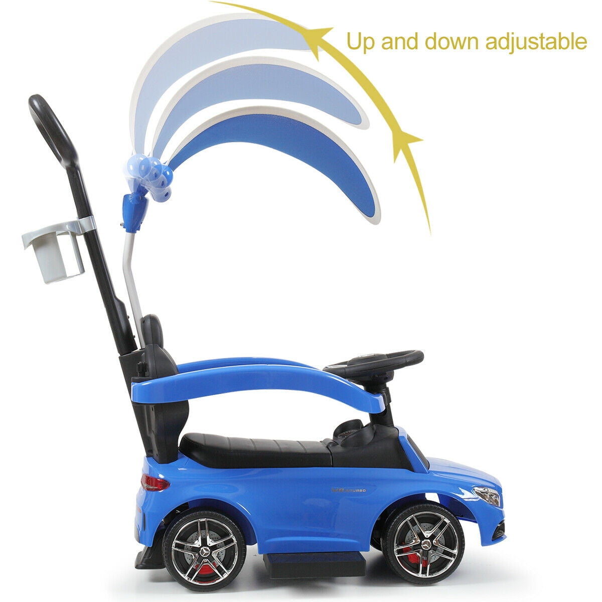 Private Jungle Kids Ride On Push Car, 3 in 1 Convertible Baby Toddler Stroller, Battery Powered Kids Electric Vehicles Toy for Children Boys & Girls