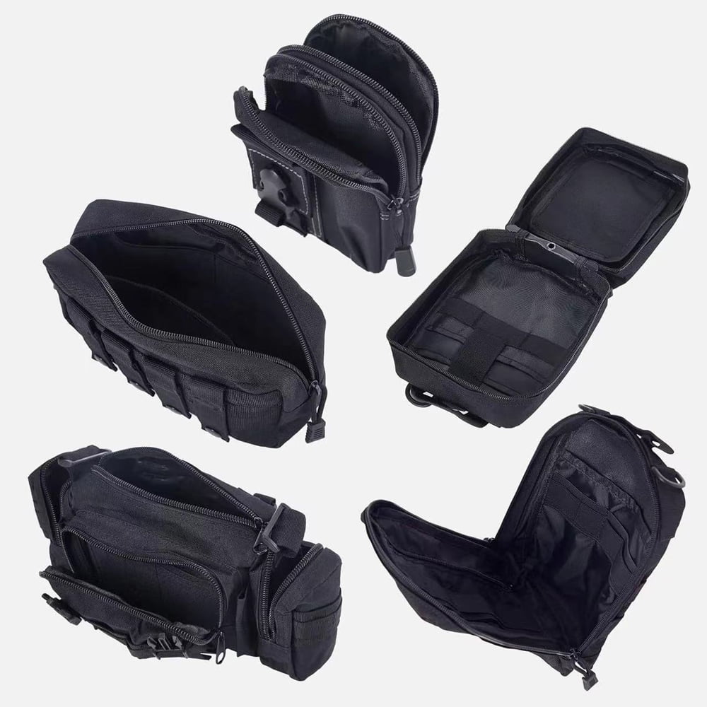 Molle Car Seat Back Organizer, Adjustable Strap, 5 Molle Bags, Vehicle Storage Space, Fabric Material, Ideal For Cars, Trucks & SUV, 21x14.5in, 3lbs