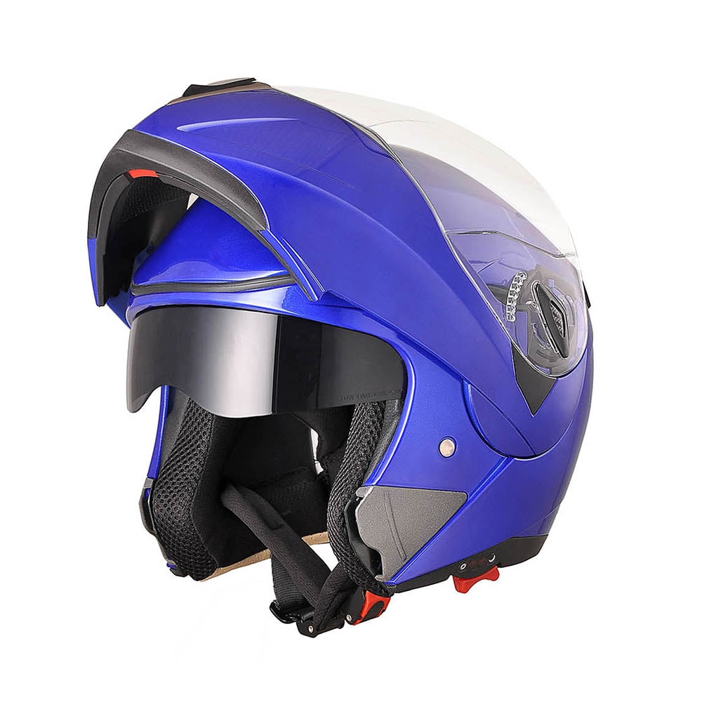 AHR Motorcycle Helmet Modular Flip up Full Face Dual Visor DOT Approved