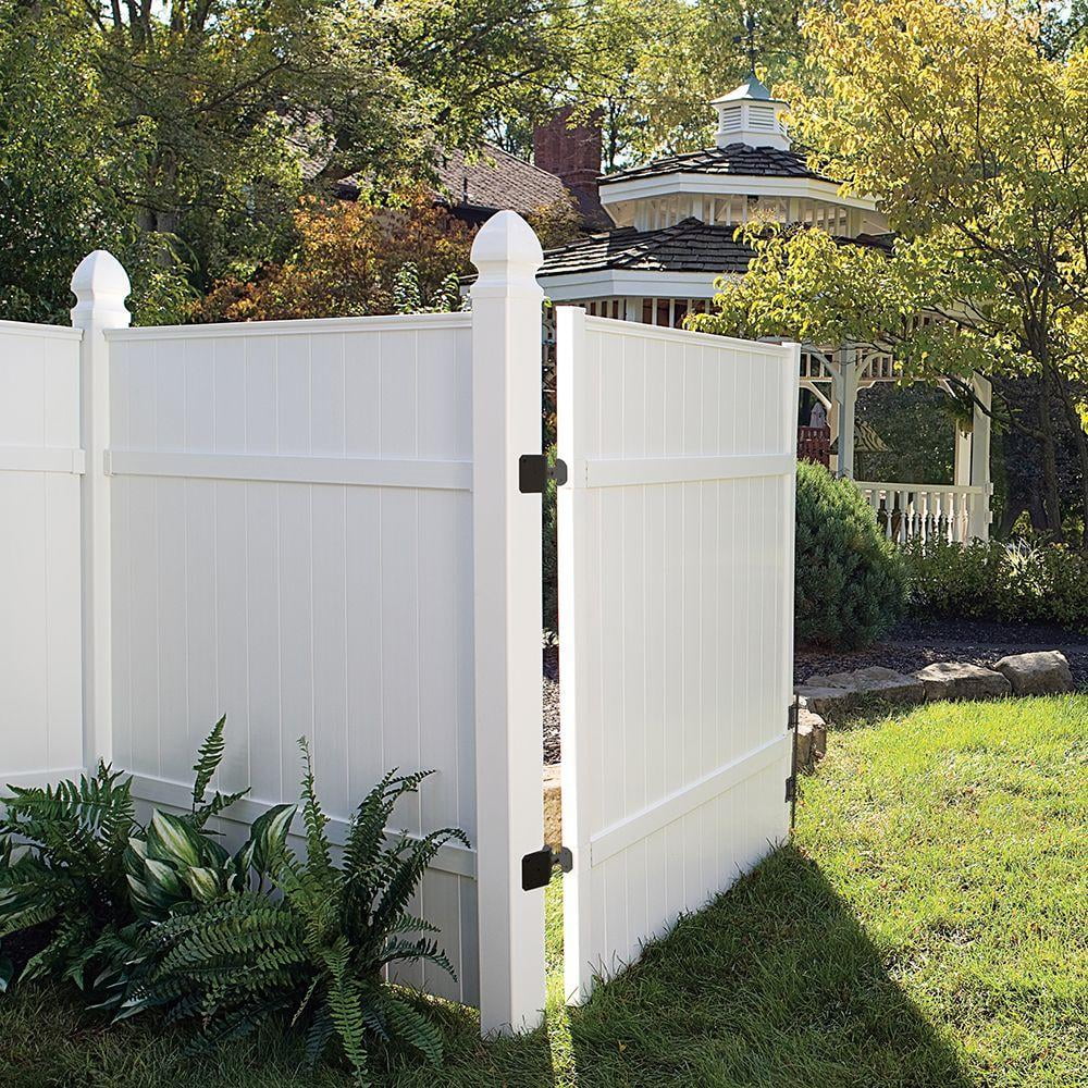 x 9 ft 5 in x 5 in White Vinyl Routed Fence End Post