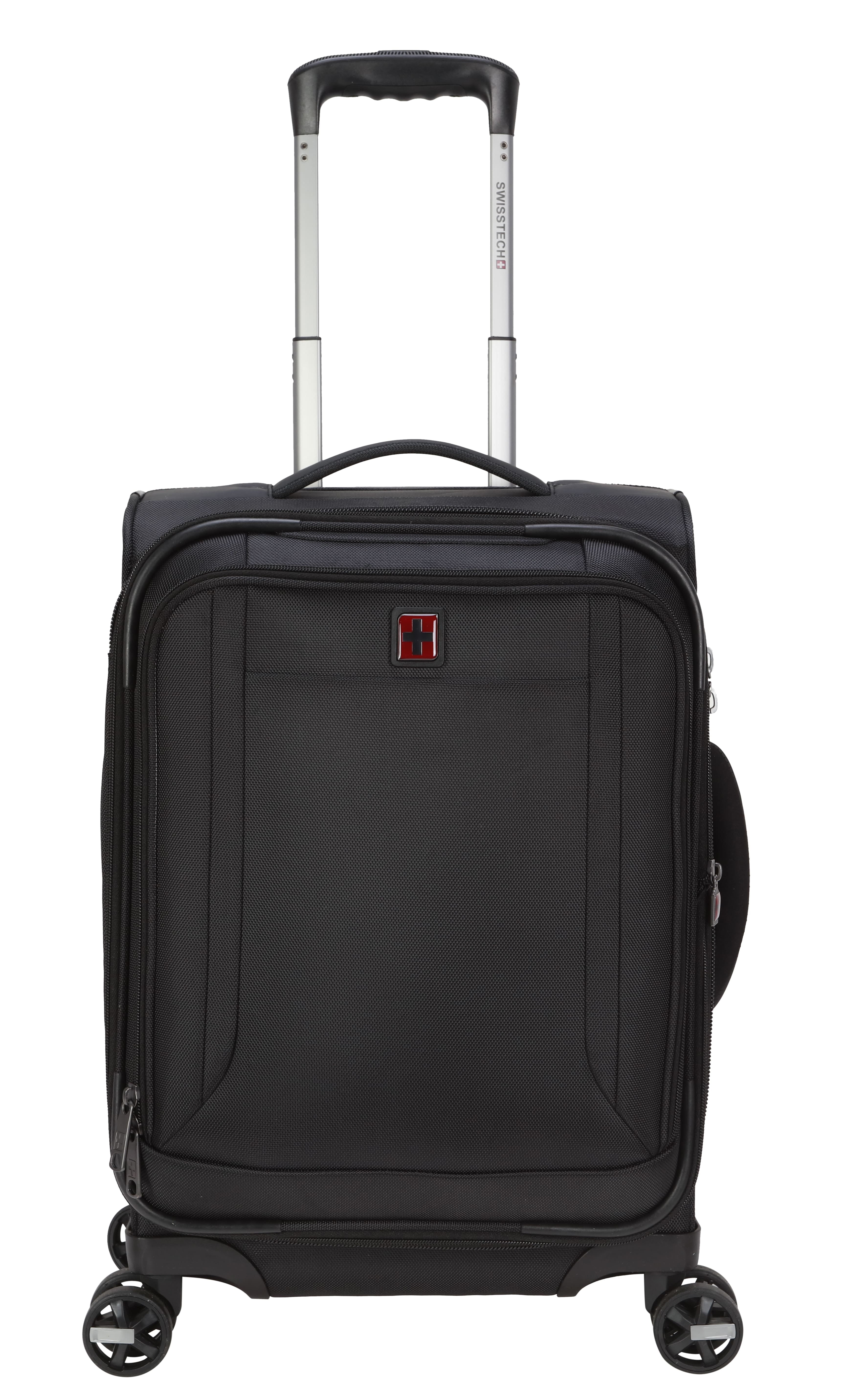 Swiss Tech 20in Softside Carry-on Luggage with 8-Wheel Spinner, Black ...