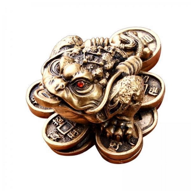 Figura de rana,Estatua de rana de la hecha de resina china,Figura de sapo de y la riqueza de resina para mesa,Adorno decorativo de feng shui con forma de rana de tres