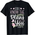 thumbnail image 1 of Camiseta de Mujer con Versículo Bíblico Jeremías 29:11 - Diseño Divertido y Alternativo en Negro, 1 of 7