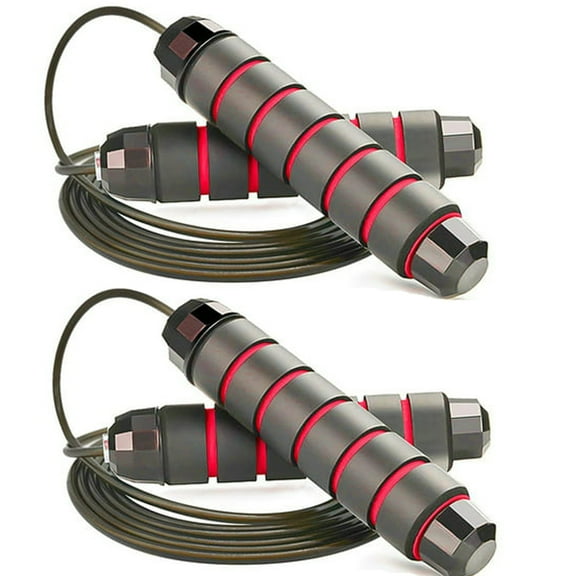 2 Pack Jump Rope Tangle-Free Adjustable Skipping Rope for Men Women and Kids Rapid Speed Jumping Rope with Foam Handles for Exercise, Bodybuilding and Endurance Training