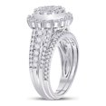thumbnail image 2 of FB Jewels 14kt White Gold Princess Diamond Bridal Wedding Ring Band Set 1-1/2 Cttw, 2 of 4