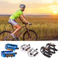 thumbnail image 2 of Speravity Pedales de bicicleta de aleación de aluminio, Pedal de bicicleta extraíble, duradero, fácil de instalar, taburete de pie, montaña, carretera, Accesorios para motos Azul Speravity VI019414-01, 2 of 6