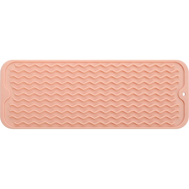 MicoYang Tapete de silicona para secar platos para uso múltiple, fácil de limpiar, ecológico, tapete de silicona resistente al calor para encimera o fregadero de cocina, refrigerador o revestimiento d