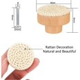 thumbnail image 3 of CNKOO 8-Piece Rattan Furniture Button  White Circular Drawer Handle  Used For Wardrobes  Dressing Cabinet With Screws, 3 of 5