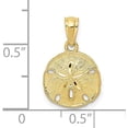 thumbnail image 3 of Solid 10k Yellow Gold Polished & Textured Sand Dollar Pendant, 3 of 5