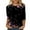 Black, variant on Women's Tshirts Daily Floral Sequins Print O Neck 3/4 Sleeve Crew Neck Loose Side Split Tees Womens Summer Tops Pink XXL