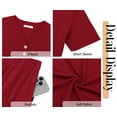 thumbnail image 5 of Fantaslook Womens Pajamas Sets V Neck Buttons Short Sleeve Top and Pant with Pockets Lounge Wear Set Outfits, 5 of 8