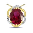 thumbnail image 2 of Star K � Large Love Knot Pendant Necklace with Oval 12 x 10mm Created Ruby, 2 of 9
