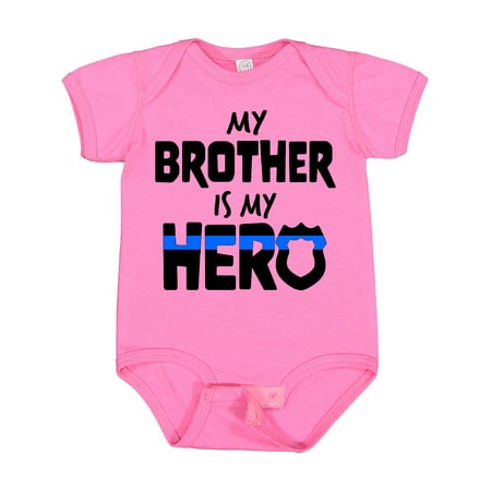

Inktastic My Brother is My Hero Police Officer Family Gift Baby Boy or Baby Girl Bodysuit