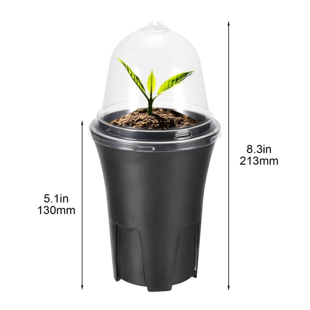Black Plastic Planter – Round Garden Flower Pot with Heat Absorption (UV-Resistant, Lightweight)