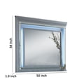 thumbnail image 5 of Benjara Contemporary Style Rectangular Wooden Frame Mirror with LED Lights, Silver, 5 of 5