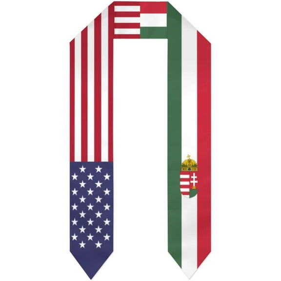 Hungary & USA United States Flag Graduation Stole For International Student Stole Pride Shawls