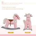 thumbnail image 4 of 25.5" Pink Plush Rocking Horse with Sounds, Soft Ride-On Rocker Toy for Toddlers 36+ Months, 4 of 10