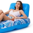 thumbnail image 4 of Floating Boat Lounge Portable Swim Ring PVC for Beach Vacation/Family Pool Party, 4 of 10