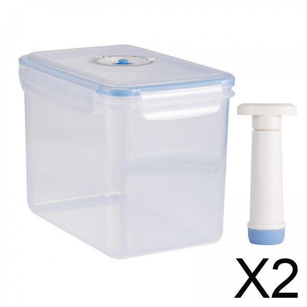 2 Recipientes De Vacío Saver Para Ensaladas, Comidas Y Alimentos Secos (3,6 L)