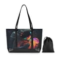 thumbnail image 7 of FORMRS Canvas Laptop Tote Bag for Women with 15.6" Computer Compartments Shoulder Handbag, Black Astronaut, 7 of 7