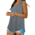 thumbnail image 6 of Hvot&aat Womens Tank Tops V Neck Basic Solid Color Casual Flowy Summer Sleeveless Tunic Shirt, 6 of 6