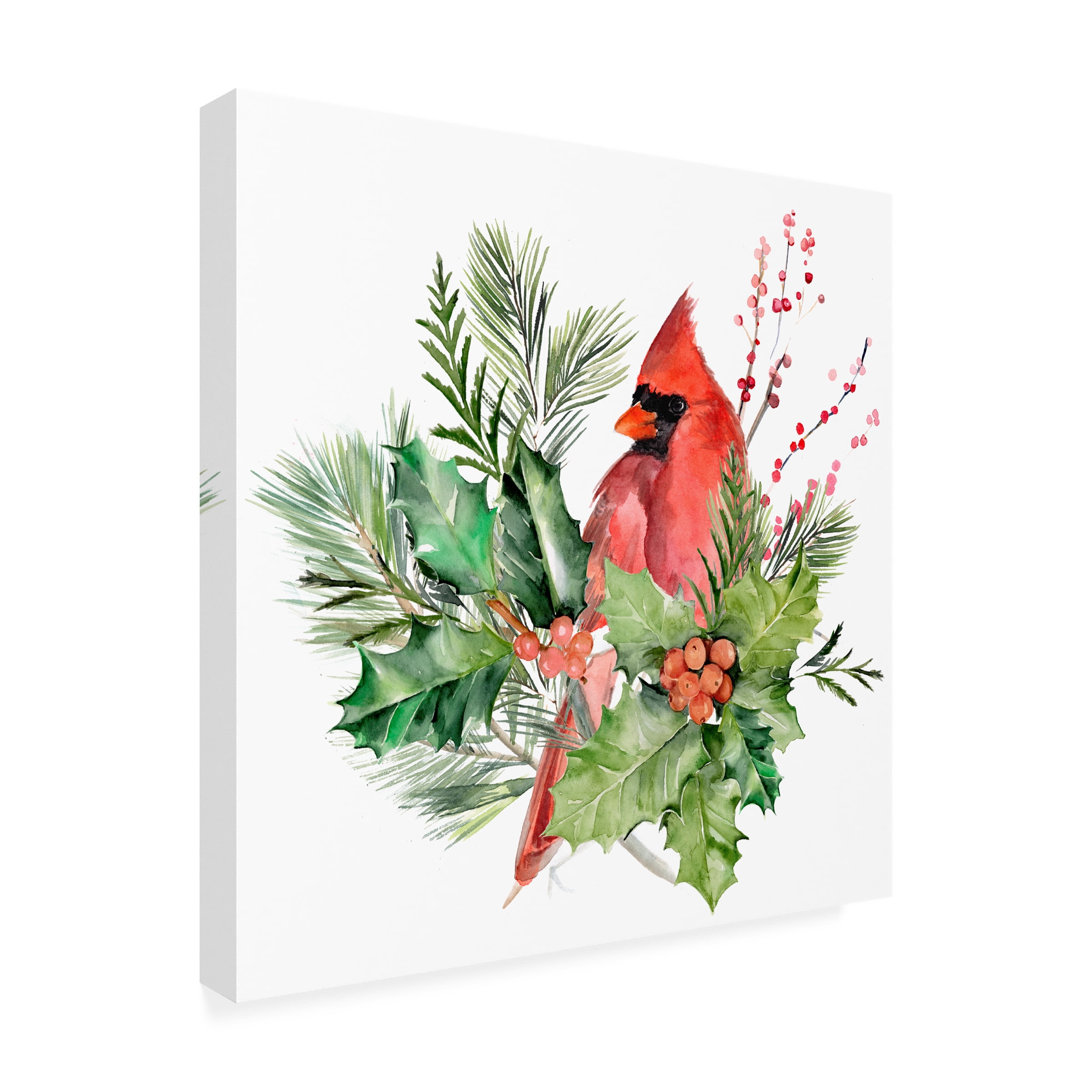 Jennifer Paxton Parker 'Cardinal Holly Christmas I' Canvas Art