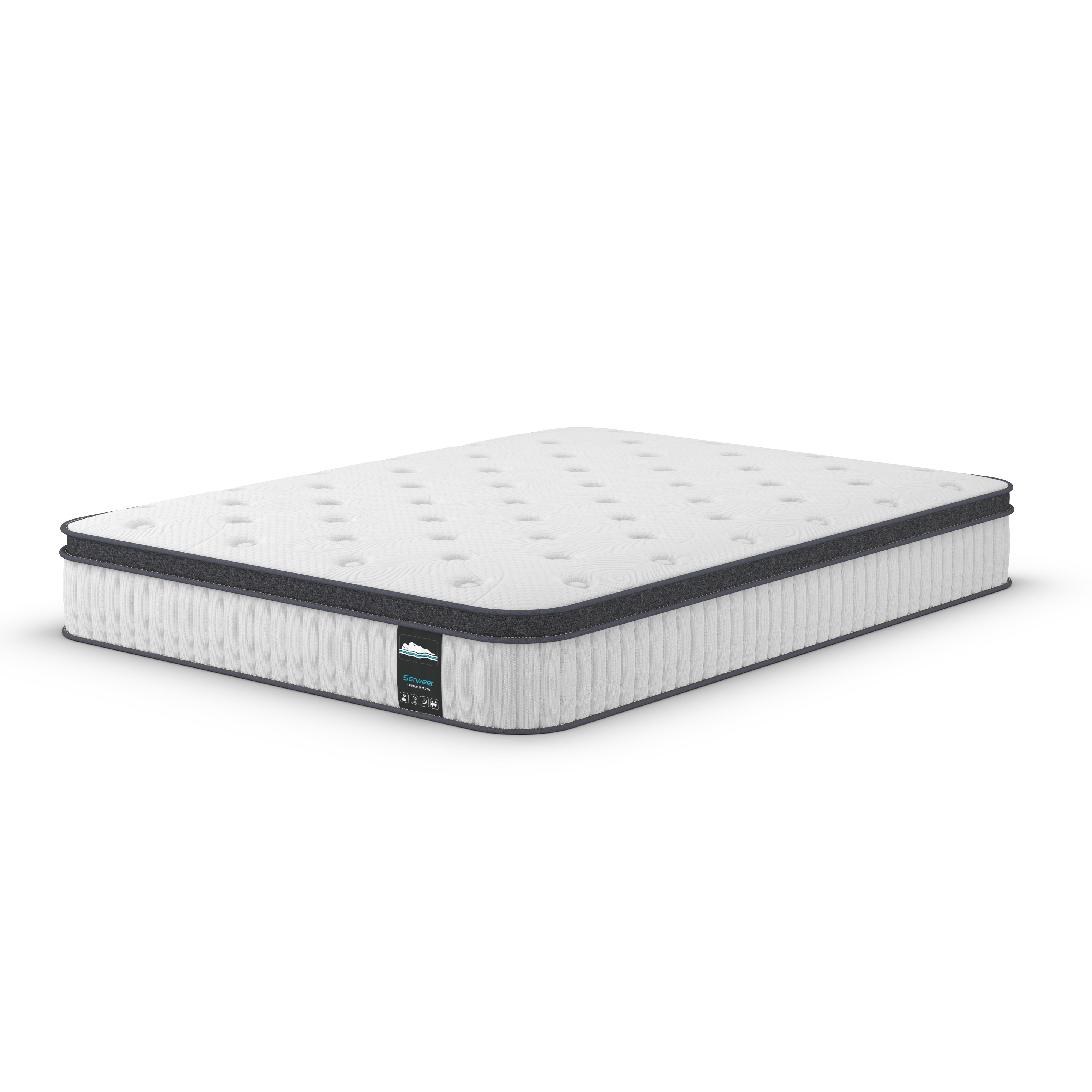 Full Size Mattress, Serweet 10 inch Pillow Top Innersprings Mattress for Back Pain, Fiberglass-Free with CertiPUR-US Certified Memory Foam, Plush Yet Supportive