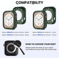 thumbnail image 2 of 2 in 1 Waterproof Rugged Case for Apple Watch Series 8 Series 7 45mm Screen Protector, 360 Protective Glass Face Cover Hard PC Bumper + Back Frame for iWatch 7 8 Accessories 45 mm Green, 2 of 5