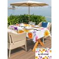 thumbnail image 5 of Outdoor Tablecloth with Umbrella Hole for Patio/Picnic/Party, Summer Floral Waterproof Table Cloth Rectangle Table Cover Washable, Welcome Colorful Daisy Flowers Pastoral Botanical (60"x 102"), 5 of 9