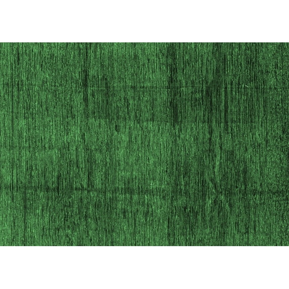 Ahgly Company Indoor Rectangle Abstract Emerald Green Modern Area Rugs, 4' x 6'