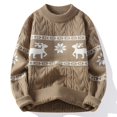 thumbnail image 3 of Suéter navideño familiar con estampado de renos, manga larga, cuello redondo, jersey navideño para vacaciones, jersey coreano, jersey para hombre, 3 of 5