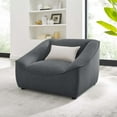thumbnail image 2 of Armchair Accent Chair, Fabric, Dark Grey Gray, Modern Contemporary Urban Design, Living Lounge Room Hotel Lobby Hospitality, 2 of 8