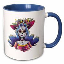 3drose, Cinco De Mayo Party Skull Head Mexican, 15oz Two-tone Blue Mug