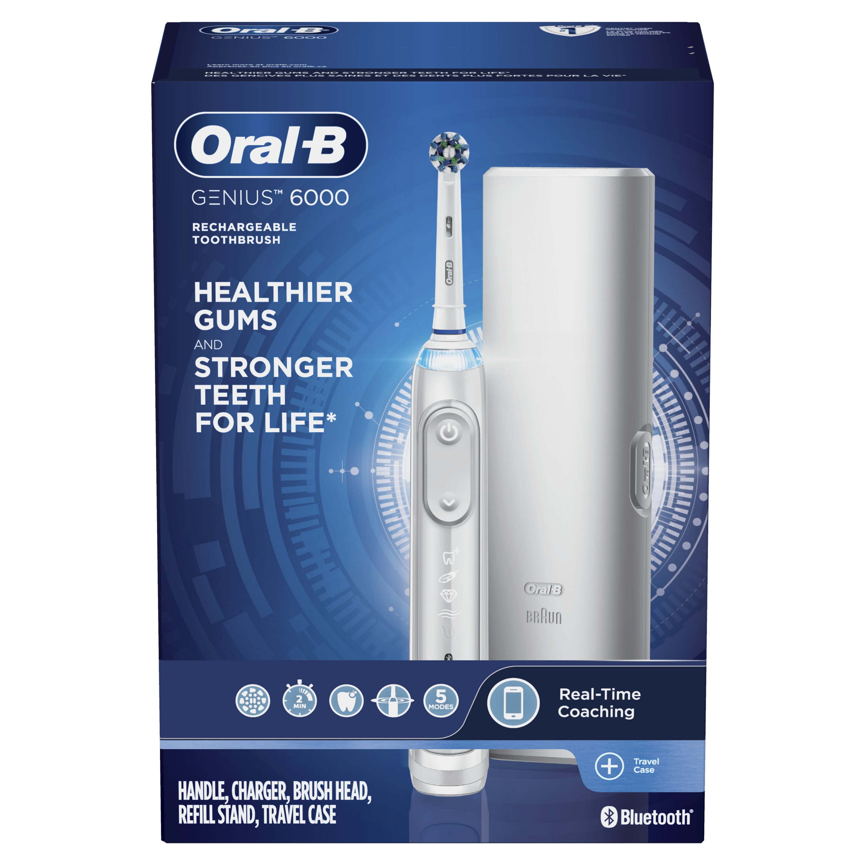 Oral-B Genius 6000 Electric Toothbrush, Powered by Braun, White
