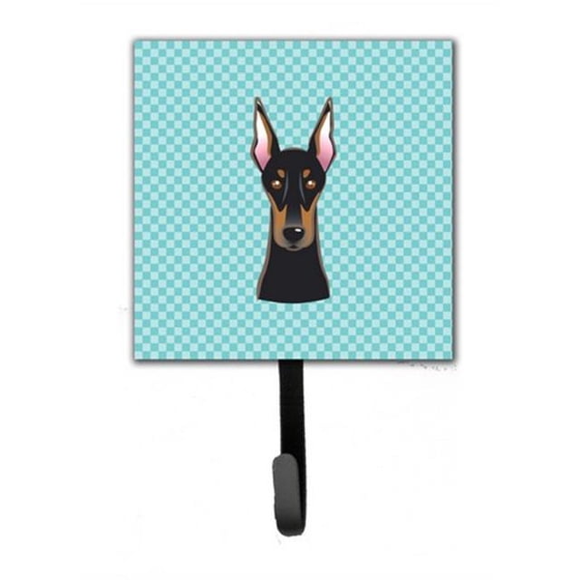 Carolines Treasures BB1183SH4 Checkerboard Blue Doberman Leash & Key Holder