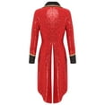 thumbnail image 6 of Sxiwei Women's Circus Ringleader Costume Notch Lapel Long Sleeve Open Front Tailcoat Tuxedo Cosplay Red L, 6 of 7