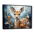 thumbnail image 2 of Designart "Deer Graceful Fawn composition I" Animals Floater Framed Canvas Print, 2 of 7