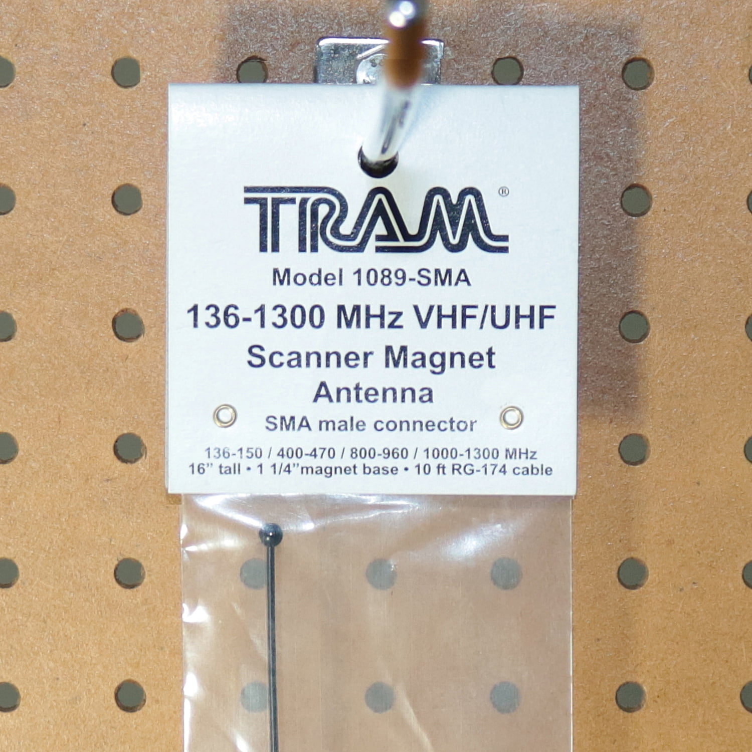 Tram Scanner Mini-Magnet Antenna VHF/UHF/800-MHz to 1,300-MHz with SMA-Male Connector