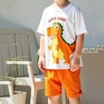 thumbnail image 4 of Ensemble de Tenues pour Garçon Imprimé Chemise à Manches Courtes Ensembles Courts Col Rond Tenues d'Été Tenues pour Garçons Nourrissons 6-7 Ans Mode Masculine, 4 of 7