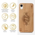 thumbnail image 4 of Case Yard Wooden Case Outside Soft TPU Silicone, Slim Fit Shockproof Wood Protective Phone Cover for Girls Boys Men and Women, Supports Wireless Charging King of Hearts Design case for iPhone-XR, 4 of 7