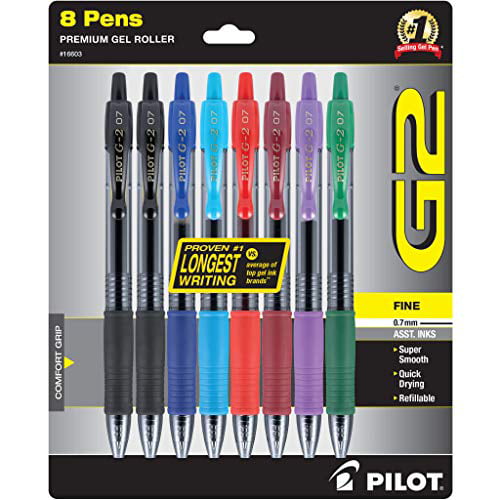 Black Ink Pilot G2 Premium Gel Pens Fine Point 0.7mm 25 Pens Lot 
