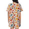 thumbnail image 4 of Womens Pajama Sets With Pocket, Autumn Leaves Lounge Sets Short Sleeve Sleepwear PJ Sets for Women, 4 of 6