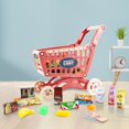 thumbnail image 2 of El juego de carrito de la cora para niños iluye 78 accorios de tienda de comtibl, alimentos, frutas, verduras (rojo), 2 of 5