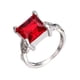 thumbnail image 1 of Red Gem Anillo de Plata de corte cuadrado de moda deslumbrante anillo de la mujer de regalo, 1 of 2