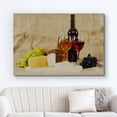 thumbnail image 2 of wall26 Framed Canvas Print Wall Art White Wine, Cheese Board and Grapes Food Cocktails &amp; Drinks Digital Art Realism Chic Scenic Colorful for Living Room, Bedroom, Office - 24"x36", 2 of 5