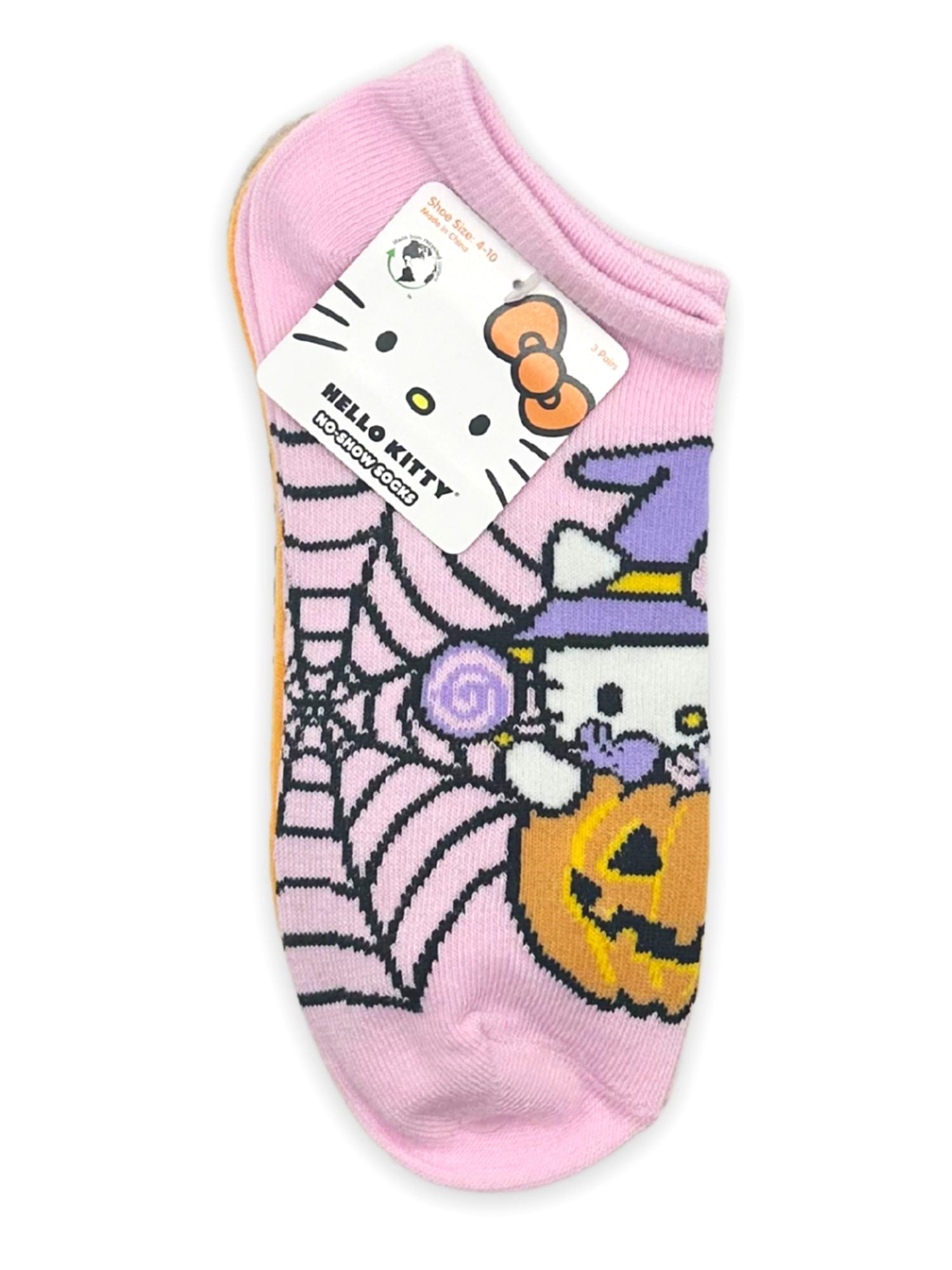 Hello Kitty Women's Halloween No-Show Socks, 3-Pack, Size 4-10