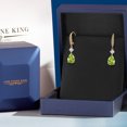 thumbnail image 5 of Gem Stone King 925 Silver and 10K Yellow Gold Green Peridot and White Moissanite and Lab Grown Diamond Dangle Earrings for Women | 4.22 Cttw | Gemstone August Birthstone | Pear Shape 10X7MM, 5 of 6