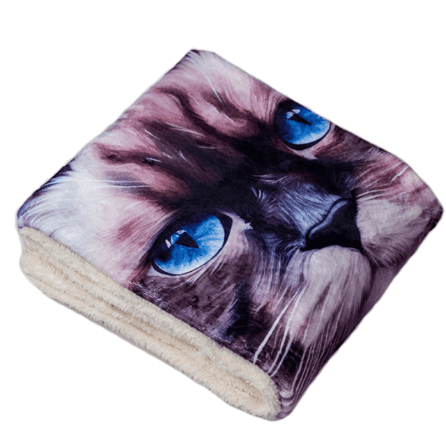 Pets, Paws and Ideas Couverture Imperméable pour Animaux de Compagnie Chiens et Chats, Protecteur de Meubles Réversible, Lit et Canapé, Anti-Éclaboussures, Lavable, Housse en Flanelle Douce Sherpa Design Shih Tzu